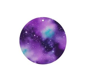 Lot de 10/24 désodorisants à suspendre Magic Galaxy Sky Purple - Cartes rondes de parfum lavande pour intérieur de voiture