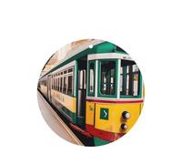 Lot de 10/24 désodorisants à suspendre Motif de tramway Lisbonne, cartes rondes de parfum lavande pour intérieur de voiture, lot de 10/24 cartes