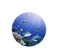 Lot de 10/24 désodorisants ronds à suspendre avec motif requin nageant sous la mer pour intérieur de voiture