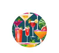 Lot de 10/24 désodorisants ronds à suspendre pour intérieur de voiture Motif cocktail tropical