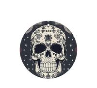Lot de 10/24 désodorisants ronds à suspendre pour voiture Motif tête de mort et fleur Parfum lavande