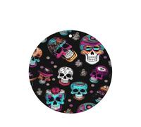 Lot de 10/24 désodorisants ronds à suspendre style Sugar and Skulls pour intérieur de voiture