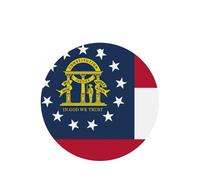 Lot de 10/24 désodorisants ronds pour voiture - Motif drapeau de l'État de Géorgie - Parfum lavande