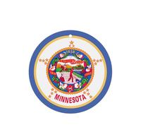 Lot de 10/24 désodorisants ronds pour voiture - Motif drapeau de l'État du Minnesota - Parfum lavande