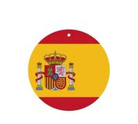 Lot de 10/24 désodorisants ronds pour voiture Motif drapeau espagnol Parfum lavande