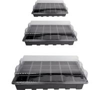 Lot de 10 - 240 cellules - 24 Plateaux de Culture avec dôme d'humidité et Insert cellulaire - Mini propagateur pour démarrer et cultiver des Plantes saines, durables, réutilisables et recyclables
