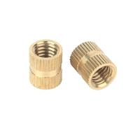 Lot de 10/25/50 écrous moletés en laiton massif, filetage métrique, M2, .5, M3, M4, M5, M6, M8, M10, cuivre pur, moulés par injection(Length 5mm,20pcs M5(OD 6.3mm))