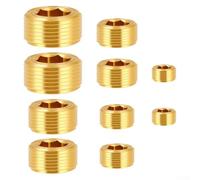 Lot de 10/25 adaptateurs de tuyau en laiton, manchon fileté mâle NPT avec entraînement hexagonal pour sceller les connexions de fluides, raccords en laiton résistants à l'acide pour projets de