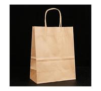 Lot de 10/25 sacs cadeaux en papier kraft, sacs en papier kraft multifonctionnels recyclables avec poignées (marron, 25 pièces_15 x 8 x 21 cm)