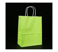 Lot de 10/25 sacs cadeaux en papier kraft, sacs en papier kraft multifonctionnels recyclables avec poignées (vert grisâtre, 25 pièces_26 x 12 x 31 cm)
