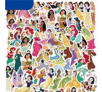 Lot de 10/30/50/100 autocollants Disney Princesses Mignonnes, Dessins Animés, Anime, Imperméables, Graffiti, pour Bagages, Casques, Téléphones, DIY, Pack d'autocollants Esthétiques 10PCS