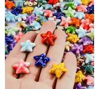 Lot de 10/30/50 perles d'espacement en céramique pour la fabrication de bijoux en forme de clown, coquillage, étoile de mer, étoile de mer, tube d'os