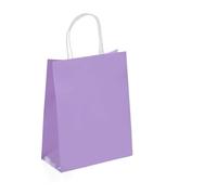 Lot de 10/30/50 sacs cadeaux de fête avec poignée pour bijoux, sac à provisions de Noël, Saint-Valentin, mariage, sac en papier coloré (violet, 15 x 21 cm x 30 pièces)