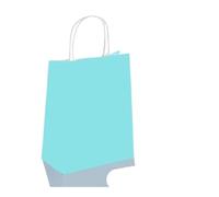 Lot de 10/30/50 sacs cadeaux de fête avec poignée pour bijoux, sac à provisions de Noël, Saint-Valentin, mariage, sac en papier coloré (bleu, 15 x 21 cm x 30 pièces)