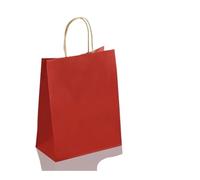 Lot de 10/30/50 sacs cadeaux de fête avec poignée pour bijoux, sacs à provisions pour Noël, Saint-Valentin, mariage, sac en papier coloré (rouge, 15 x 21 cm)