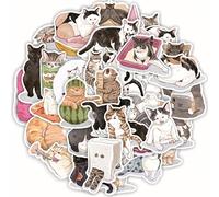 Lot de 10/30/52 autocollants mignons en forme de chat pour valise, réfrigérateur, téléphone, ordinateur portable, guitare, voiture, graffiti