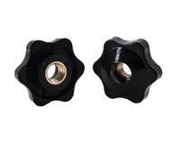 Lot de 10/5/1 écrous de serrage manuels en forme d'étoile, noirs et blancs, M4, M5, M6, M8, M10, M12(Black,M5 (Head 32mm)10pcs)