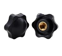 Lot de 10/5/1 écrous de serrage manuels en forme d'étoile, noirs et blancs, M4, M5, M6, M8, M10, M12(Yellow,M5 (Head 25mm)10pcs)