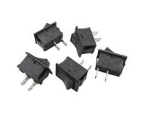 Lot de 10/5 pièces KCD-101 SPST 2 broches On/Off Boat Rocker Switch 15 x 21 mm AC 6 A/250 V 10 A/125 V Power Solder Lug Ship Type Snap Switch Black (10 pièces)