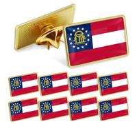 Lot de 10/50/100 épinglettes en métal avec drapeau américain de la Géorgie - 2,5 cm - Épinglettes en métal pour organisations militantes et militantes, 1inch, Fer Laiton, Pas de pierre précieuse