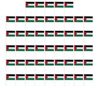 Lot de 10/50 drapeaux palestiniens à main sur bâton rond pour défilés