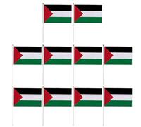 Lot de 10/50 drapeaux palestiniens à main sur bâton rond pour défilés