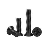 Lot de 10/50 mini vis à tête fraisée cruciforme en acier inoxydable 304 noir, M1.6 M2 M2.5 M3 M3.5 M4 M5 M6(65mm)