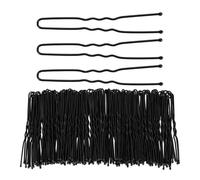 Lot de 10/50 pinces à cheveux noires en forme de U - Épingles à cheveux invisibles et ondulées en métal - Accessoires pour cheveux (50 pièces)