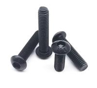 Lot de 10/50 vis à tête bombée hexagonale en acier noir de grade 10.9, M1.6, M2, M2.5, M3, M4, M5, M6, M8(8mm,M6 (10pcs))