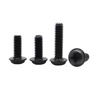 Lot de 10/50 vis à tête cylindrique en acier au carbone noir PWM M3 M4 M5 M6 avec rondelle, fixes for carte mère tampon(30mm,M3 50pcs)