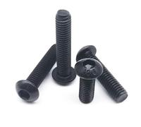 Lot de 10/50 vis à tête cylindrique six pans creux en acier noir qualité 10.9, M1.6, M2, .5, M3, M4, M5, M6, M8, ISO7380, hexagonale creuse wanglan(4mm,M2.5 (50pcs))