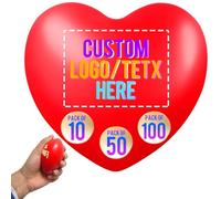Lot de 10 à 1 000 balles anti-stress personnalisées avec logo, balles anti-stress en vrac pour soulager le stress, phlébotomie, cadeaux personnalisés pour bureau, fête de Pâques (cœur)