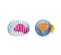 Lot de 10 à 1 balles de jouet for chat en peluche à ressort, souris dans une cage dans le sable, jouet interactif for chien et chat, accessoires colorés for la maison et les animaux de compagnie(Rando