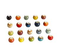 Lot de 10 à 100 perles rondes multicolores en céramique et porcelaine de 6 mm for bracelets et colliers, accessoires de fabrication de bijoux faits main(Sk-48,10pcs)