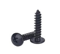 Lot de 10 à 100 vis autotaraudeuses à tête bombée (à empreinte cruciforme) en acier noir M2 M2.3 M2.6 M3 M4 M5 M6*L(10mm,M2.6 50PCS)