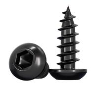 Lot de 10 à 100 vis autotaraudeuses à tête ronde hexagonale noires M2 M2.3 M2.6 M3 M3.5 M4 M5 M6 en acier 8.8(10mm)