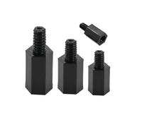 Lot de 10 à 100 vis d'espacement M3 en nylon noir for carte mère, avec écrou hexagonal, supports circuit imprimé, goujons et entretoises(Standoff Only,16mm/M3)