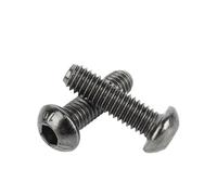 Lot de 10 à 20 vis à tête hexagonale en acier au carbone de grade 10.9, nickel noir, à tête ronde, filetées, for machine métallique(20mm,M3-20pcs)