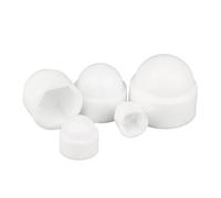 Lot de 10 à 30 cache-écrous hexagonaux en plastique PE, hexagonaux M4 - M12 M14, for boulons et écrous, for roues de voiture, décoration extérieure(White,M6x10x14(30pcs))