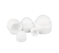 Lot de 10 à 30 cache-écrous hexagonaux en plastique PE pour boulons, M5, M6, M8, M10, M12, M14, protection pour roues de voiture, décoration extérieure(White,M10x17x20(10pcs))