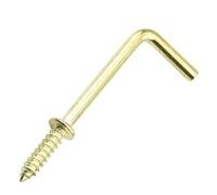 Lot de 10 à 30 crochets à vis autotaraudeurs en acier carbone doré en forme de L, à angle droit, 1/2" et 3/4", for suspension murale(1/2")