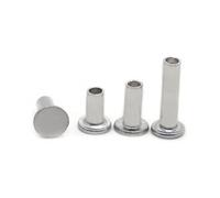 Lot de 10 à 50 rivets semi-tubulaires tête bombée plate en aluminium M2 .5 M3 M4 M5 M6, tige creuse, GB875 lingli(M6 10pcs,25mm)