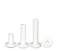 Lot de 10 à 50 vis à tête cylindrique bombée en polypropylène (M2, M2.5, M3, M4, M5, M6, M8, M10), isolation plastique(25mm,M10-10Pcs)