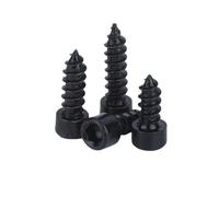 Lot de 10 à 50 vis autotaraudeuses à tête hexagonale en acier inoxydable nickelé noir M2 M2.6 M3 M4 M5 M6 for meubles et haut-parleurs(Steel with black,10MM_M4 20PCS)