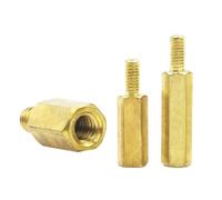 Lot de 10 à 50 vis d'espacement hexagonales en laiton for carte mère, filetage mâle/femelle, M2, M2.5, M3, M4, M5, M6(3mm,M2.5(Thread 4) 20pcs)