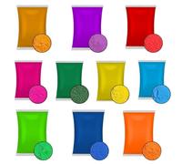 Lot de 10 à 75 g de poudre de couleur Holi, Rangoli, non toxique, lavable, révélation du sexe, décorations, guerre des couleurs, photographie d'enfants et d'animaux, camps d'été, fêtes et festivals