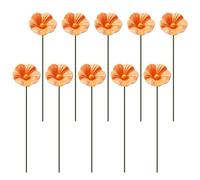 Lot de 10 à abreuvoir en céramique - Avec bâton en forme de fleur pour pollinisation des abeilles - Pour jardin, terrasse, chemin, pelouse, jardinière, extérieur et intérieur