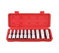 Lot de 10 à poignée étoile en d'acier avec mallette | Kit d'adaptateurs d'embouts de couple pour mécanicien automobile, réparation, entretien, garage, industrie, bricolage