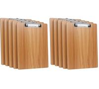 Lot de 10 A4 Porte-Blocs en Bois avec Pince,Clipboard Planchettes à Pince