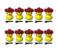 Lot de 10 accessoires à cheveux amusants en forme de caneton jaune avec fleur pour costume - Convient pour tous les jours et les fêtes